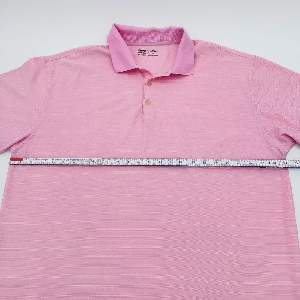 Nike Golf Fit Dry Men's Pink Size‎ XL Polo Shirt Short Sleeve Swoosh Logo - Picture 8 of 9